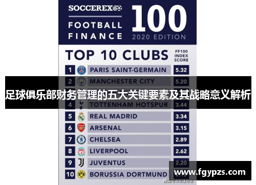 足球俱乐部财务管理的五大关键要素及其战略意义解析